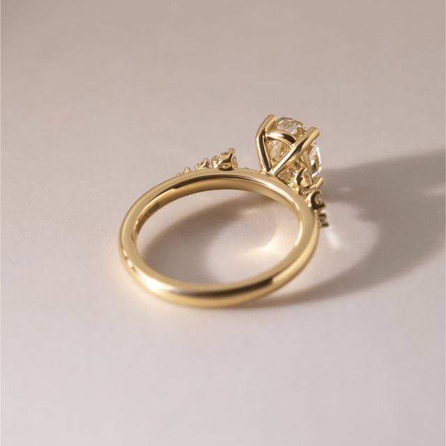 2.00 Carat Oval Yellow Diamond Cluster Engagement Ring in Yellow Gold - Morning Star