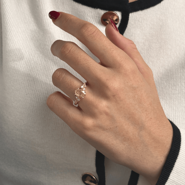 2.00 Carat Oval Yellow Diamond Cluster Engagement Ring in Yellow Gold - Morning Star