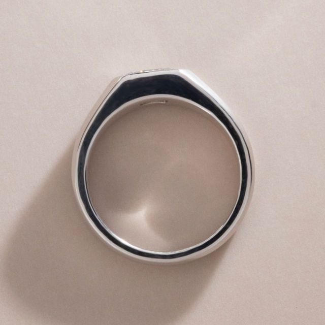 1.03 Carat Lab Grown Radiant Diamond Men's Bezel Engagement Ring in 925 Sterling Silver - Adair