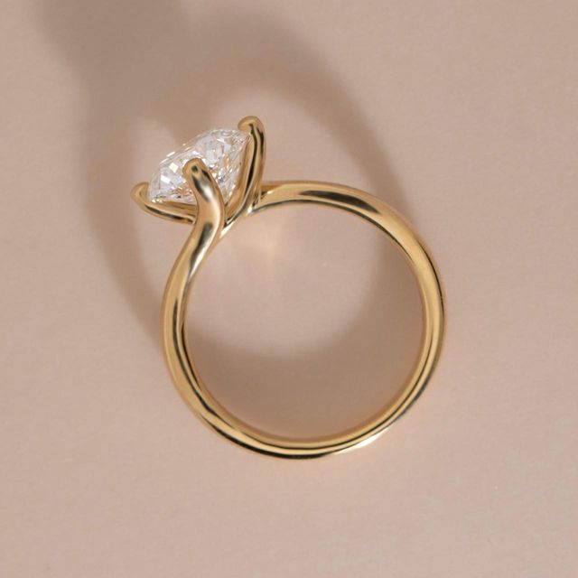 2.03 Carat Lab Grown Round Diamond Solitaire Engagement Ring in Yellow Gold - Orane