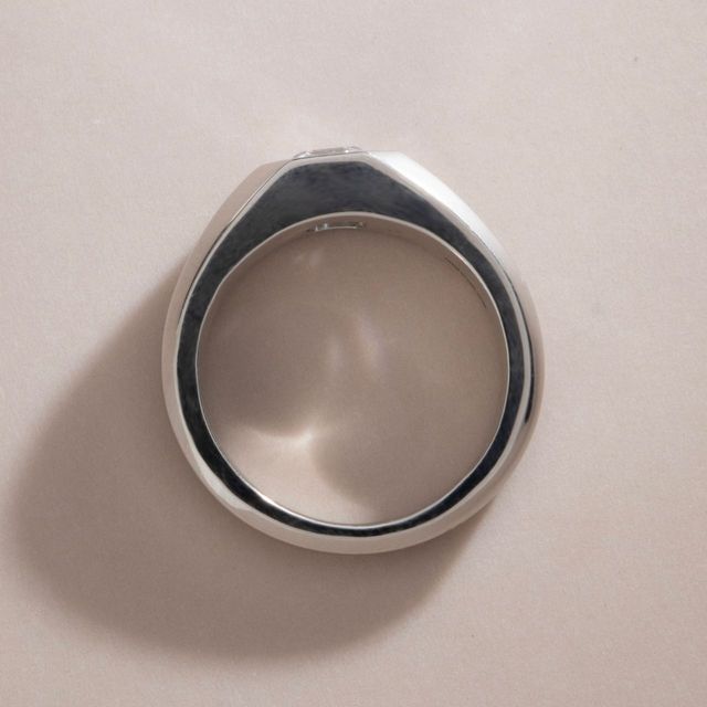 1.53 Carat Lab Grown Asscher Diamond Men's Bezel Engagement Ring in Platinum - Adair