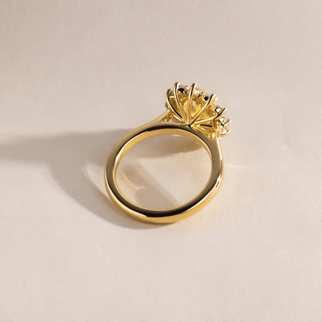 1.60 Carat Oval Yellow Diamond Cluster Engagement Ring in Yellow Gold - Windermere