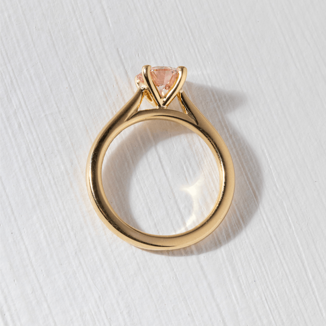 1.00 Carat Round Pink Diamond Solitaire Engagement Ring in Yellow Gold - Odette