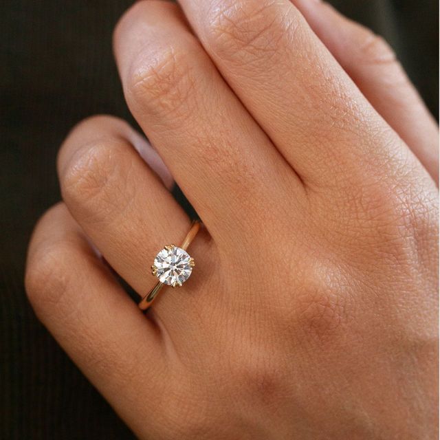 1.50 Carat Lab Grown Round Diamond Solitaire Engagement Ring in Yellow Gold - Fiara