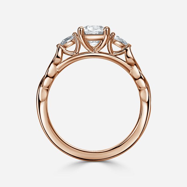 Beatrice Celtic-Inspired Trilogy Engagement Ring in Rose Gold