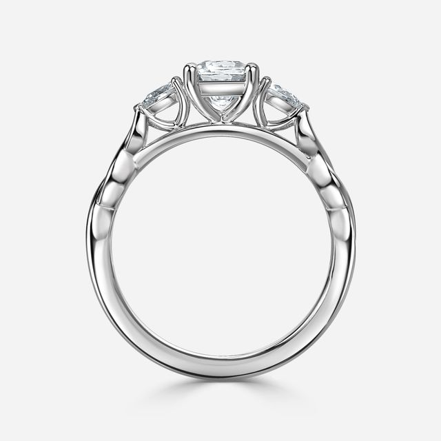 Beatrice Celtic-Inspired Trilogy Engagement Ring in Platinum