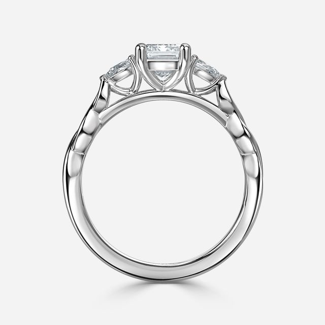 Beatrice Celtic-Inspired Trilogy Engagement Ring in Platinum