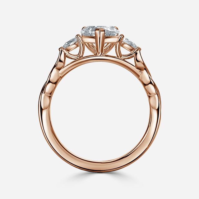 Beatrice Celtic-Inspired Trilogy Engagement Ring in Rose Gold