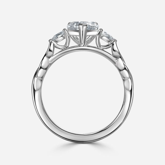 Beatrice Celtic-Inspired Trilogy Engagement Ring in White Gold