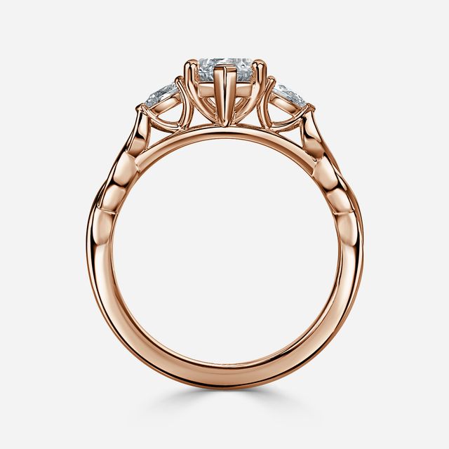 Beatrice Celtic-Inspired Trilogy Engagement Ring in Rose Gold