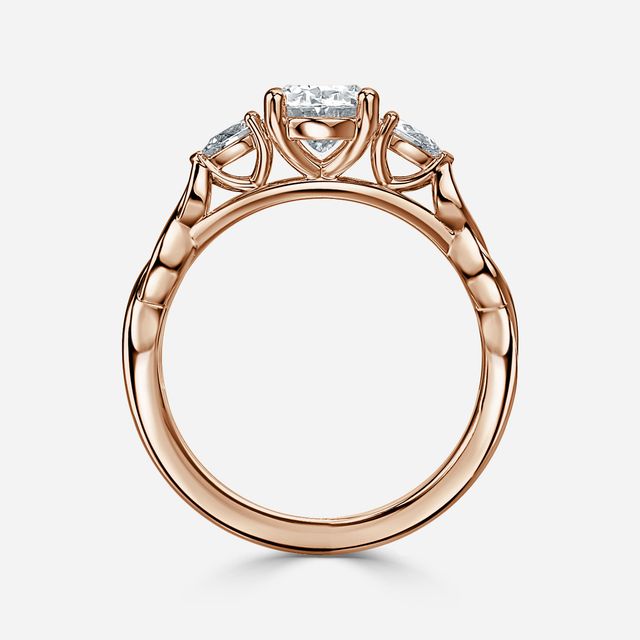 Beatrice Celtic-Inspired Trilogy Engagement Ring in Rose Gold