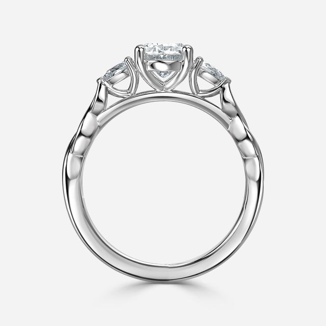Beatrice Celtic-Inspired Trilogy Engagement Ring in Platinum
