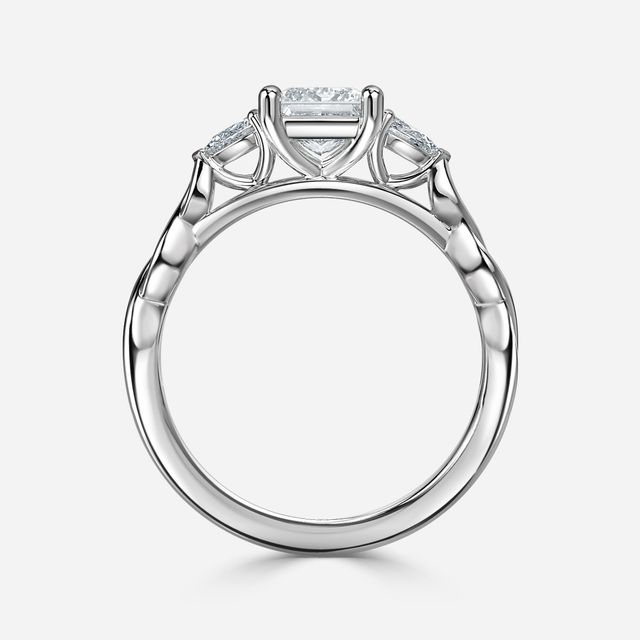 Beatrice Celtic-Inspired Trilogy Engagement Ring in White Gold