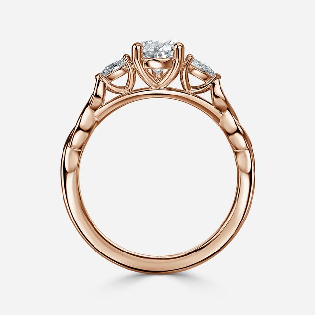 Beatrice Celtic-Inspired Trilogy Engagement Ring in Rose Gold
