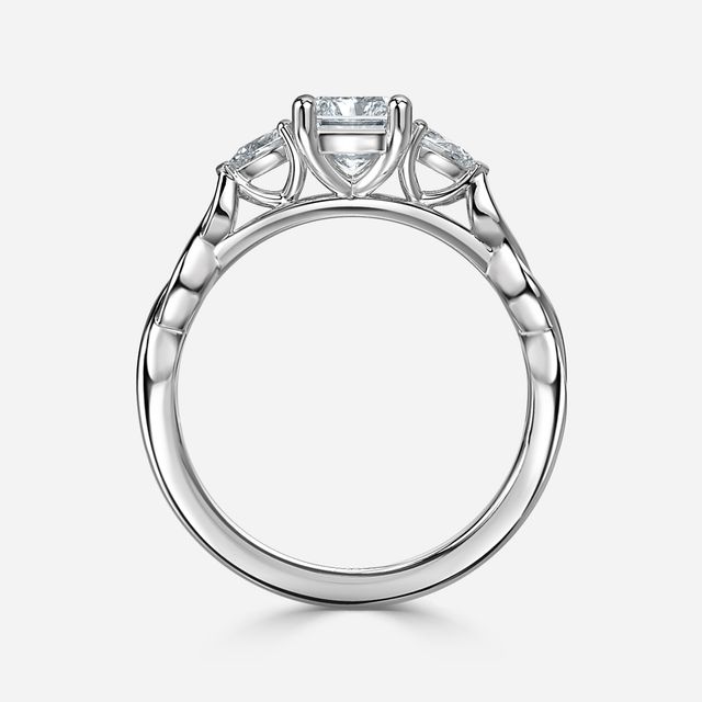 Beatrice Celtic-Inspired Trilogy Engagement Ring in Platinum