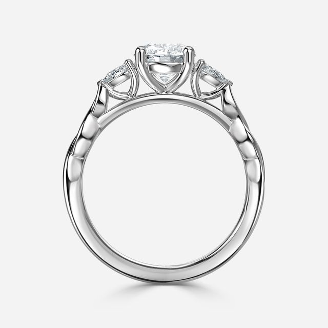 Beatrice Celtic-Inspired Trilogy Engagement Ring in White Gold