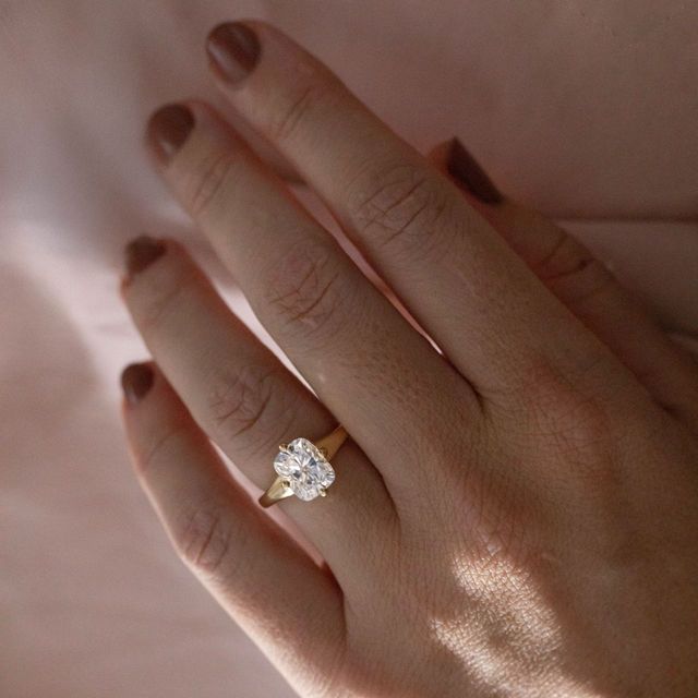 2.59 Carat Lab Grown Cushion Diamond Solitaire Engagement Ring in Yellow Gold - Blair