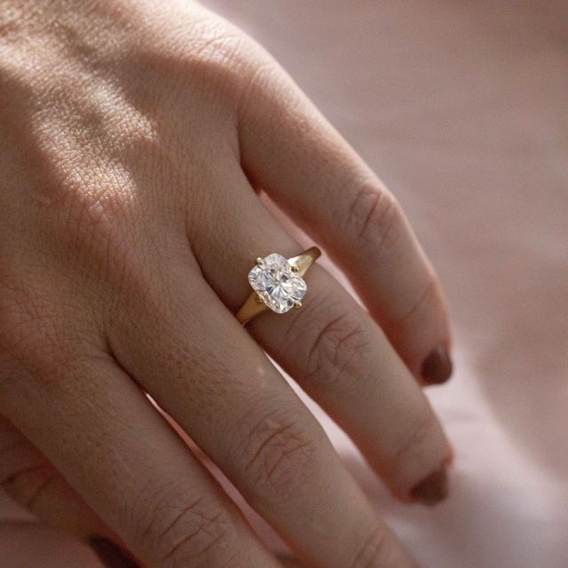 2.59 Carat Lab Grown Cushion Diamond Solitaire Engagement Ring in Yellow Gold - Blair