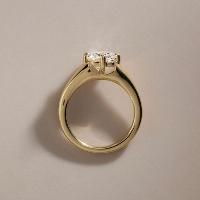 2.59 Carat Lab Grown Cushion Diamond Solitaire Engagement Ring in Yellow Gold - Blair