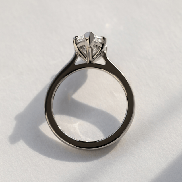 3.00 Carat Lab Grown Marquise Diamond Solitaire Engagement Ring in Platinum - Avery