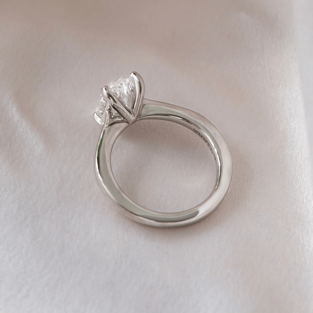 2.00 Carat Lab Grown Oval Diamond Solitaire Engagement Ring in Platinum - Firefly