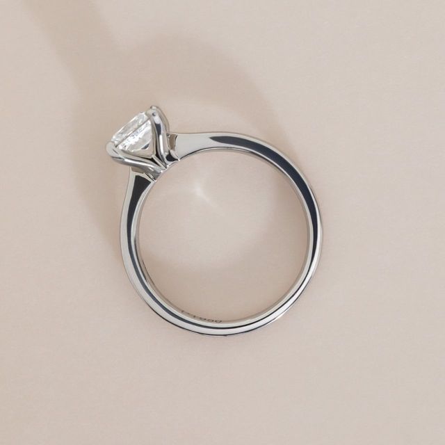 1.20 Carat Natural Princess Diamond Solitaire Engagement Ring in Platinum - Faith