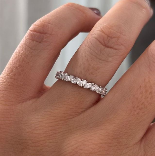 0.50 Carat Round And Marquise Diamond Eternity Wedding Ring in Platinum  - Taylor