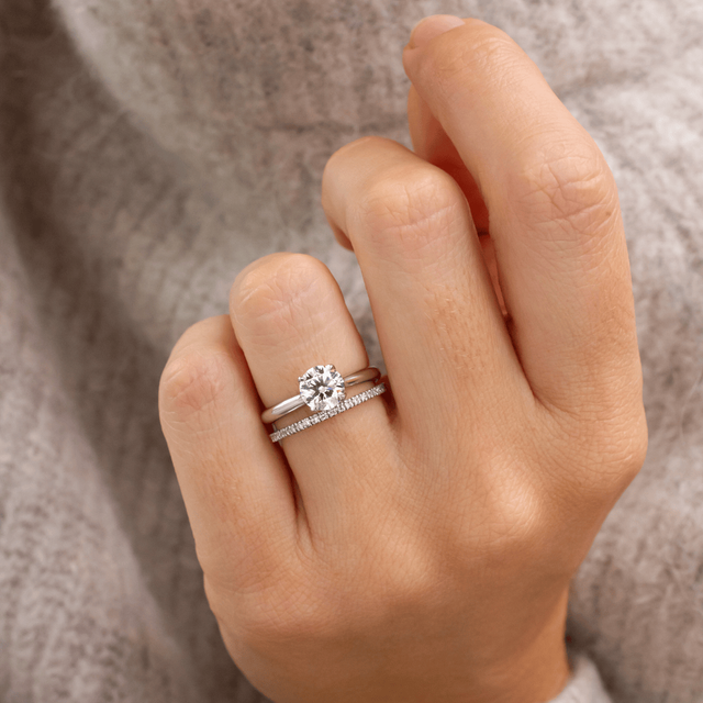 1.00 Carat Lab Grown Round Diamond Solitaire Engagement Ring in Platinum - Faith