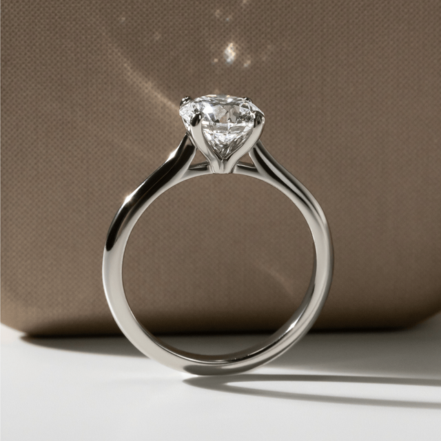 1.00 Carat Lab Grown Round Diamond Solitaire Engagement Ring in Platinum - Faith