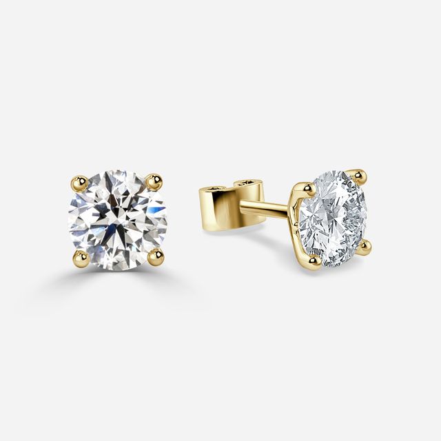 Tulip Stud Earrings in Yellow Gold