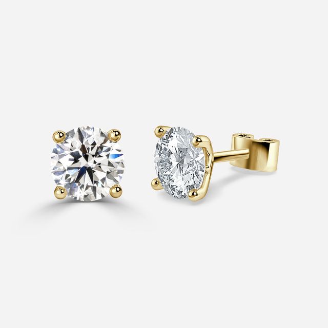 Tulip Stud Earrings in Yellow Gold