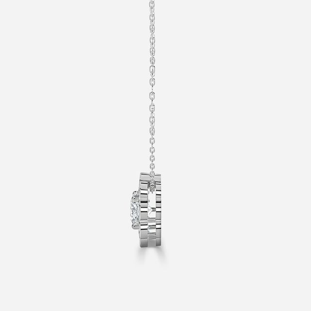 Wren White Gold Halo Pendant