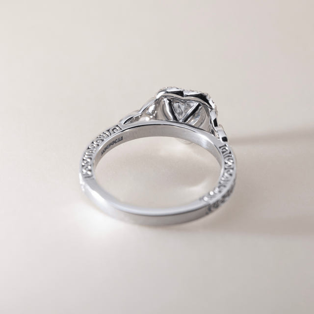 1.10 Carat Lab Grown Heart Diamond Celtic Halo Engagement Ring in Platinum - Maeve