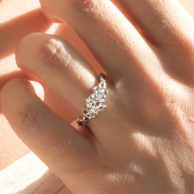 1.30 Carat Lab Grown Round Diamond Celtic Engagement Ring in Platinum - Gaia