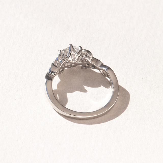 1.30 Carat Lab Grown Round Diamond Celtic Engagement Ring in Platinum - Gaia