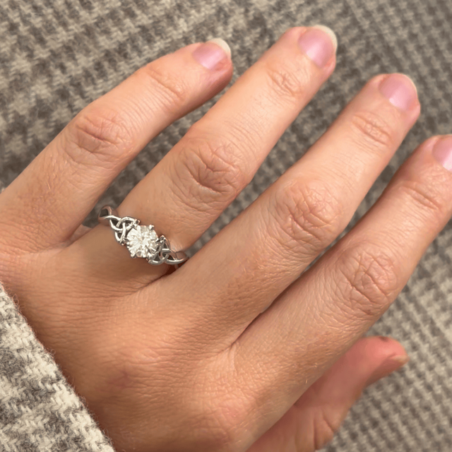 1.00 Carat Lab Grown Round Diamond Celtic Engagement Ring in Platinum - Gaia