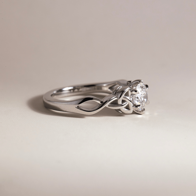 1.00 Carat Lab Grown Round Diamond Celtic Engagement Ring in Platinum - Gaia