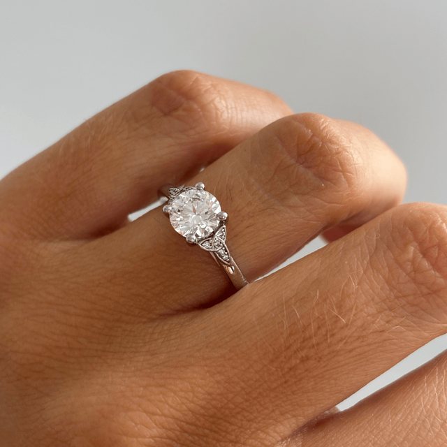 1.20 Carat Lab Grown Round Diamond Celtic Engagement Ring in Platinum - Celtic Song