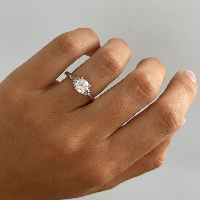 1.20 Carat Lab Grown Round Diamond Celtic Engagement Ring in Platinum - Celtic Song