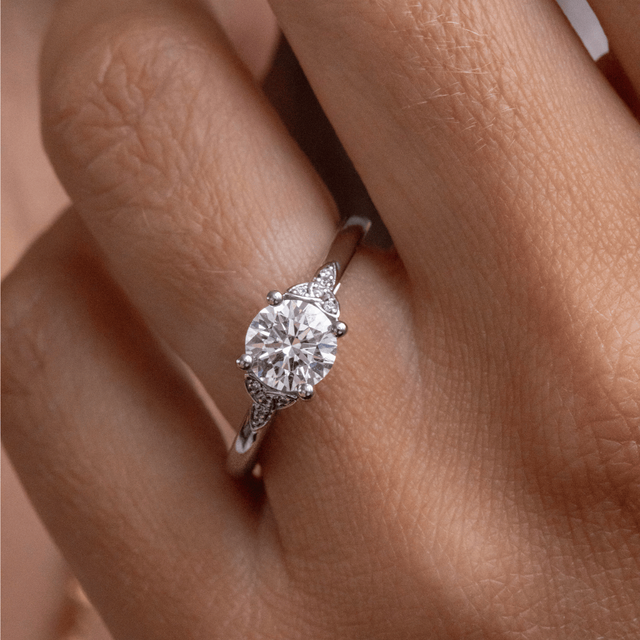 1.20 Carat Lab Grown Round Diamond Celtic Engagement Ring in Platinum - Celtic Song