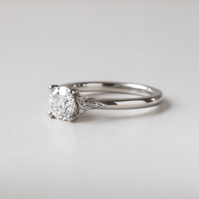 1.20 Carat Lab Grown Round Diamond Celtic Engagement Ring in Platinum - Celtic Song
