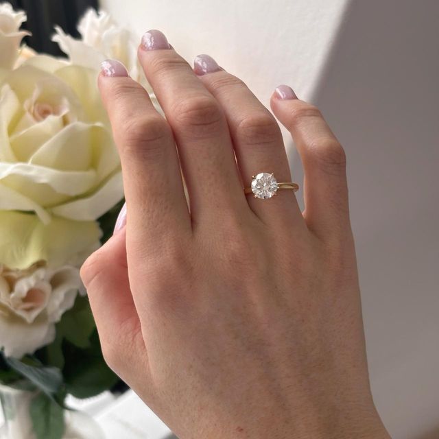 2.06 Carat Lab Grown Round Brilliant Cut Diamond Solitaire Ring in Yellow Gold - Chelsea