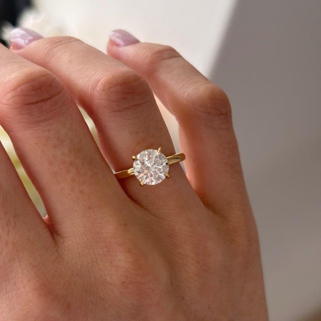 2.06 Carat Lab Grown Round Brilliant Cut Diamond Solitaire Ring in Yellow Gold - Chelsea