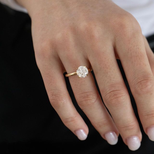 2.06 Carat Lab Grown Round Brilliant Cut Diamond Solitaire Ring in Yellow Gold - Chelsea