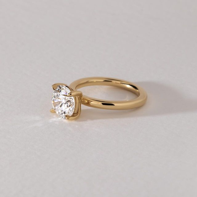 2.06 Carat Lab Grown Round Brilliant Cut Diamond Solitaire Ring in Yellow Gold - Chelsea