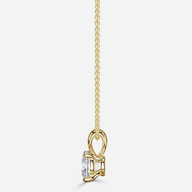 Anna Yellow Gold Solitaire Pendant