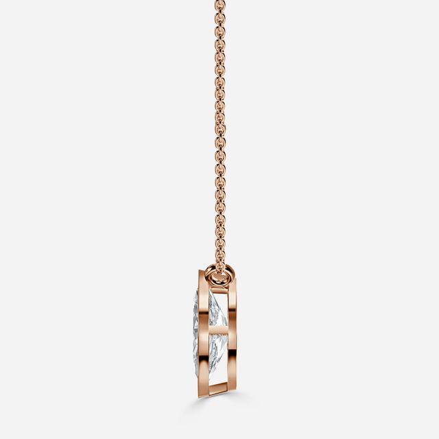Millie Bezel-Set Diamond Pendant in Rose Gold