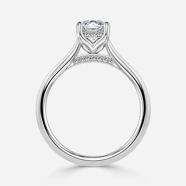 Ria Hidden Halo Engagement Ring in Platinum