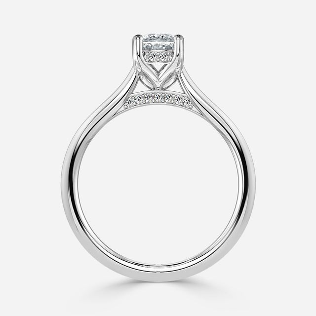 Ria Hidden Halo Engagement Ring in Platinum