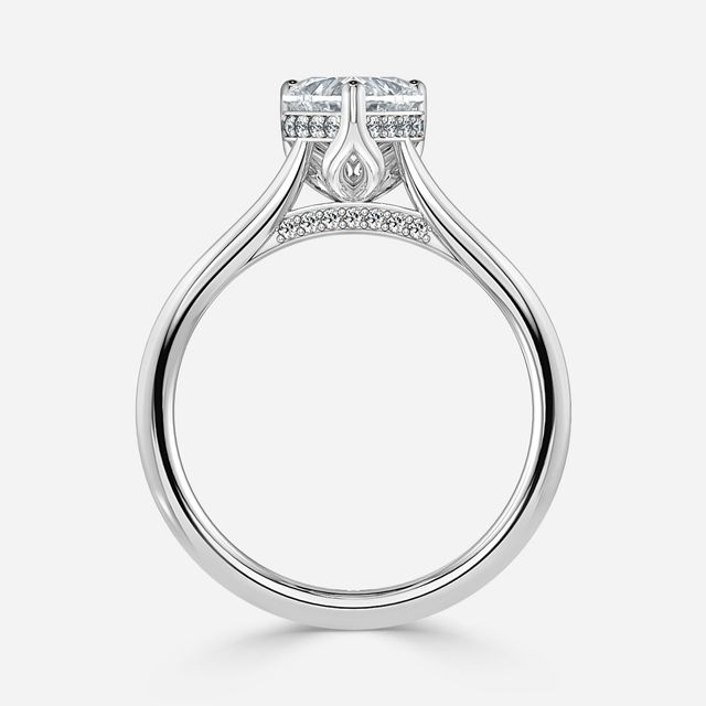 Ria Hidden Halo Engagement Ring in Platinum